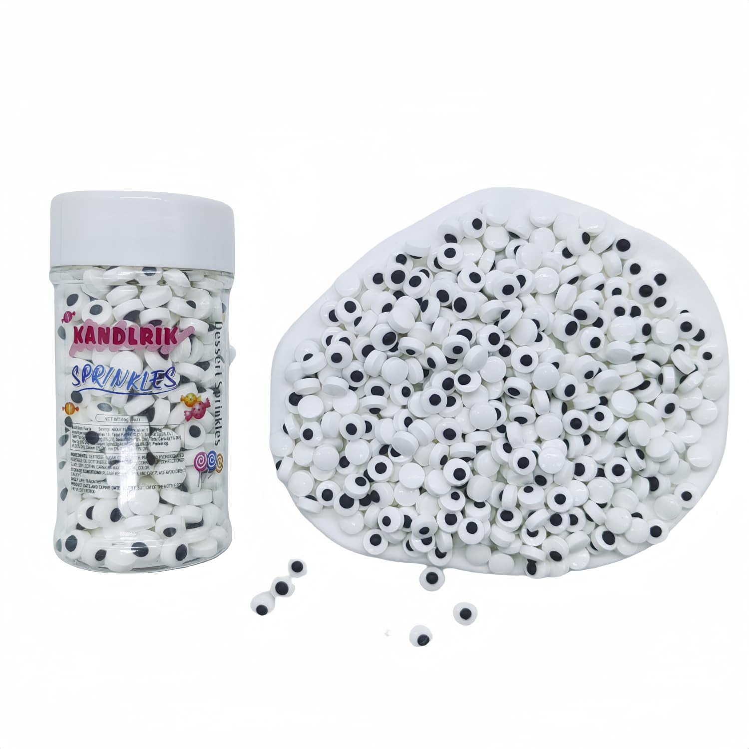 7mm Mini Candy Eyes for Decorating Edible Candy Eyes Eyeballs Halloween Sprinkles for Cake Decorations, Baking, Ice Cream, Cookies, Cupcake Topper 3OZ