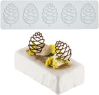 mostsom3D Hollow Out Lace Mold Silicone Pinecone Shape Fondant Molds Chocolate Mould For Cake Pastry Decor Baking Gumpaste Moulds Decoration Sugar Lace Veil Mat (O_ Pinecone)