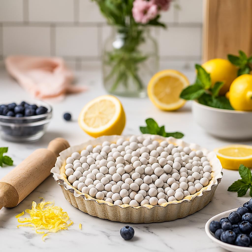 Mrs. Anderson's Baking Ceramic Pie Crust Weights, Natural Ceramic Stoneware, Set of 2