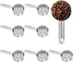 8Pcs Stainless Steel Measuring Cup, 1/4 Cup (60ml, 2oz) Metal Measuring Cup, Small Measuring Scoops Coffee Scoop with Comfortable Hand for Kitchen Cooking Baking