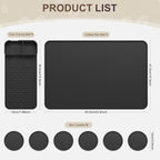 Silicone Coffee Mat with 6PCS Coasters,24''x16'' Kitchen Bar Accessories Fits Under Coffee Maker and Pot,Espresso Machine,Detachable Dish Drying Mat for Tamper,Sugar Packets,Cups,Countertop Protection