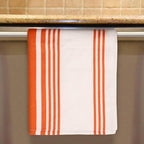 Urban Villa Kitchen Towels 100% Cotton Dish Towels for Kitchen (Set of 6)20”x30” Dish Cloths Highly Absorbent Kitchen Linen Set with Hanging Loop Perfect for Drying Dishes Cleaning Towels-Orange White