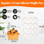 CAKETIME Silicone Muffin Pan, Metal Reinforced Frame Silicone Cupcake Pan Easy to Handle 12 Cups for Valentine's Day Baking Nonstick Regular Size Muffin Tin 1 Pack Love Heart