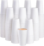 JOLLY PARTY 210 Pack 16 oz Disposable Paper Coffee Cup, Hot/Cold Beverage Drinking Cups for Water, White Paper Hot Coffee Cups