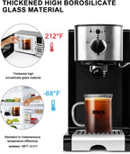 LUXU Borosilicate Glass Coffee Mugs (Set of 2)-15 oz,Clear Tea Cups,Lead-free Drinking Glasses with Handle,Perfect for Latte,Americano,Cappuccino,Tea Bags,Water,Milk and Hot and Cold Beverage