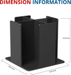 Cup and Lid Holder, 4 Compartment, Square | Rotating Coffee Cup Dispenser Lid Carousel for Restaurant, Buffet, Coffee Station, Bar, Countertop, Black Acrylic