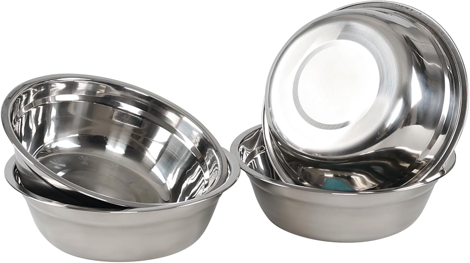 Xyskin Set of 4 Stainless Steel Mixing Bowl Set, Metal Serving Bowls, Great for Cooking, Baking, Prepping