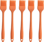 Silicone brush, Oil Brush for BBQ Kitchen Cooking Baking and Grilling (5 PCS,orange)