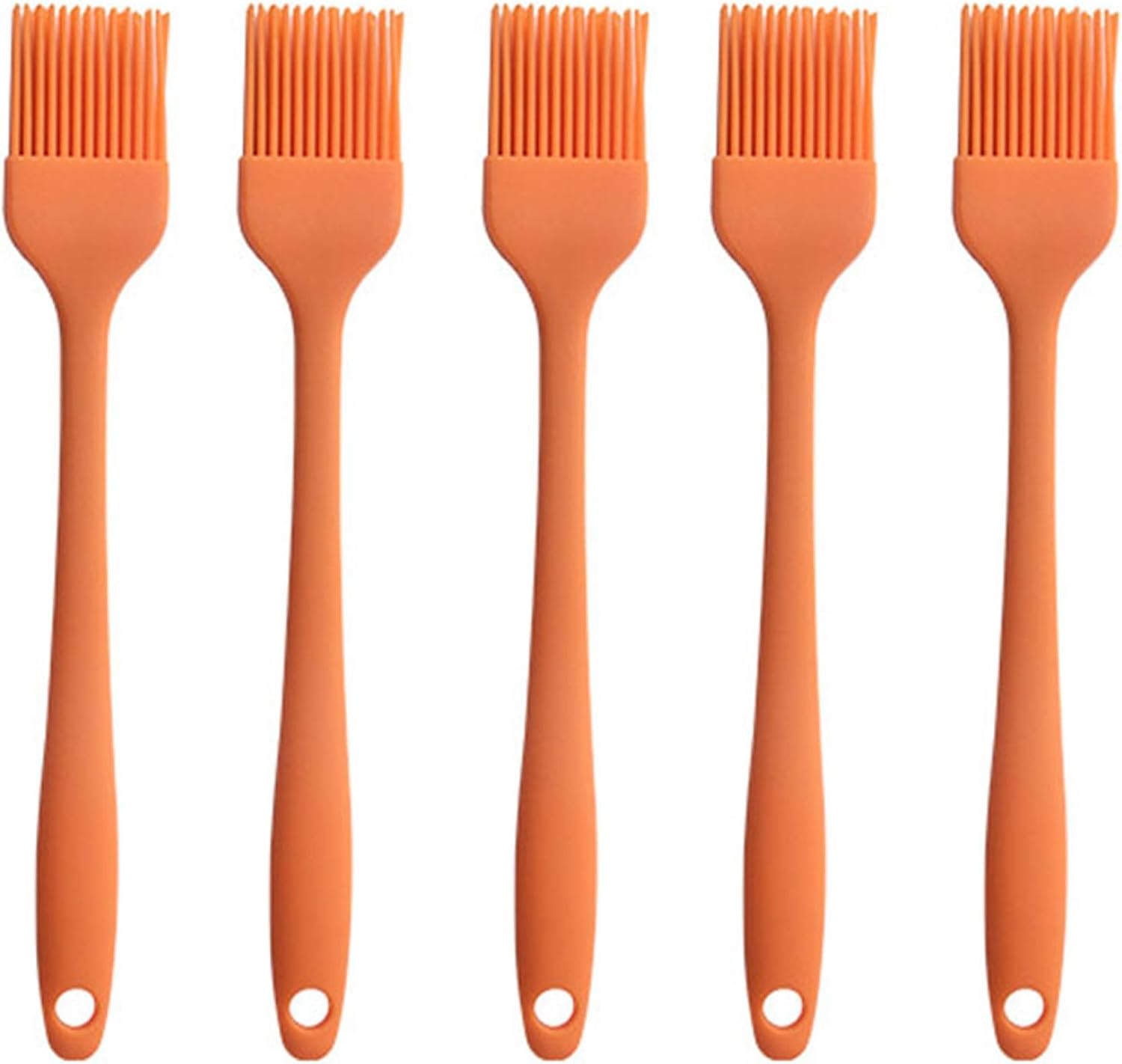 Silicone brush, Oil Brush for BBQ Kitchen Cooking Baking and Grilling (5 PCS,orange)