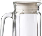 Amici Home Italian Igloo Quadra Glass Pitcher with Lid and Spout | 17 Ounce | Clear Glass Water Pitcher for Refrigerator | Carafe for Iced Tea, Juice, Milk, Cold Brew and Mimosa Bar