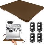 360° Rolling Tray Bamboo Appliance Slider for Kitchen Appliances, for Breville Espresso Machine Accessories, Sliding Tray for Coffee Maker Appliances Mat Easily from Under The Cabin Brown13"×15.7"