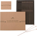 A Bar Above Antique Copper Cocktail Picks, 12 Reusable Metal Drink Garnish Sticks for Appetizers, Shrimp Cocktail, and Bloody Mary Skewers, 8-Inch Stainless Steel Stir Picks Combo
