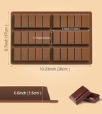 Ugotit Silicone Chocolate Bar Molds, Break-Apart Candy Making Mold Set, Large Rectangle Shape, Brown (2pcs_Model 1)
