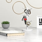 Dorhors Mug Holder Tree,Coffee Cup Holder with 6 Hooks, Wood Mug Rack for Counter,Coffee Bar Accessories and Orgnizer Station,White