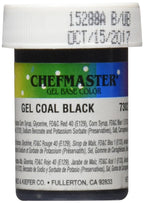 Chefmaster Coal Black Gel Food Coloring | Vibrant Color | Professional-Grade Dye for Icing, Frosting, Fondant | Baking & Decorating | Fade-Resistant | Easy-to-Use | Made in USA | 1 oz