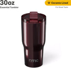 RTIC 30oz Essential Tumbler with Lid, Insulated, Stainless Steel, Metal, Double Wall Vacuum-Insulation, Ceramic Lined, Travel Cup for Iced Coffee, Tea, Hot and Cold Drink, Vintage Rose Metallic