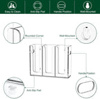 Disposable Coffee Cup Dispenser with Handles, Countertop or Wall Mount Hot/Cold Drink Cup and Lid Holder - Bathroom/Kitchen/Office Acrylic Cup Lid Storage Organizer (3 Compartments, Clear)