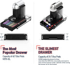 EVERIE 3'' SLIM Crystal Tempered Glass Organizer Drawer Holder Compatible with Nespresso Vertuo Capsules, Compatible with 24 Vertuoline Pods, NP06