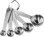 U-Taste Teaspoon Tablespoon Measuring Spoons: 18/8 Stainless Steel Measure Scoop Set of 5, 1/4 TSP, 1/2 TSP, 1 TSP, 1/2 TBSP & 1 TBSP, Metal Kitchen Measurement Utensil for Dry and Liquid Ingredients