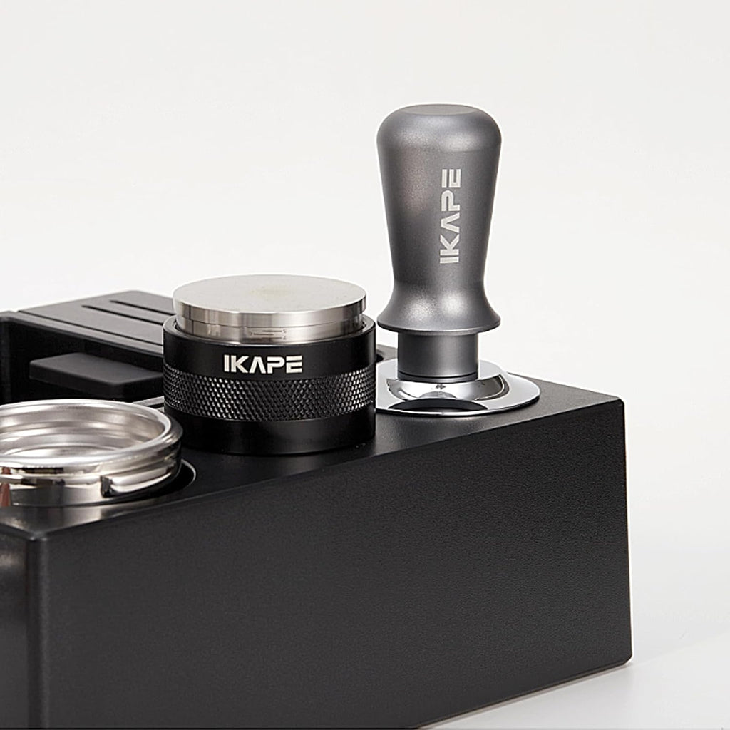 IKAPE 51MM Palm Espresso Tamper, Premium Barista Coffee Tamper with Calibrated Spring Loaded, 100% Flat Stainless Steel Base Tamper for Espresso Machine