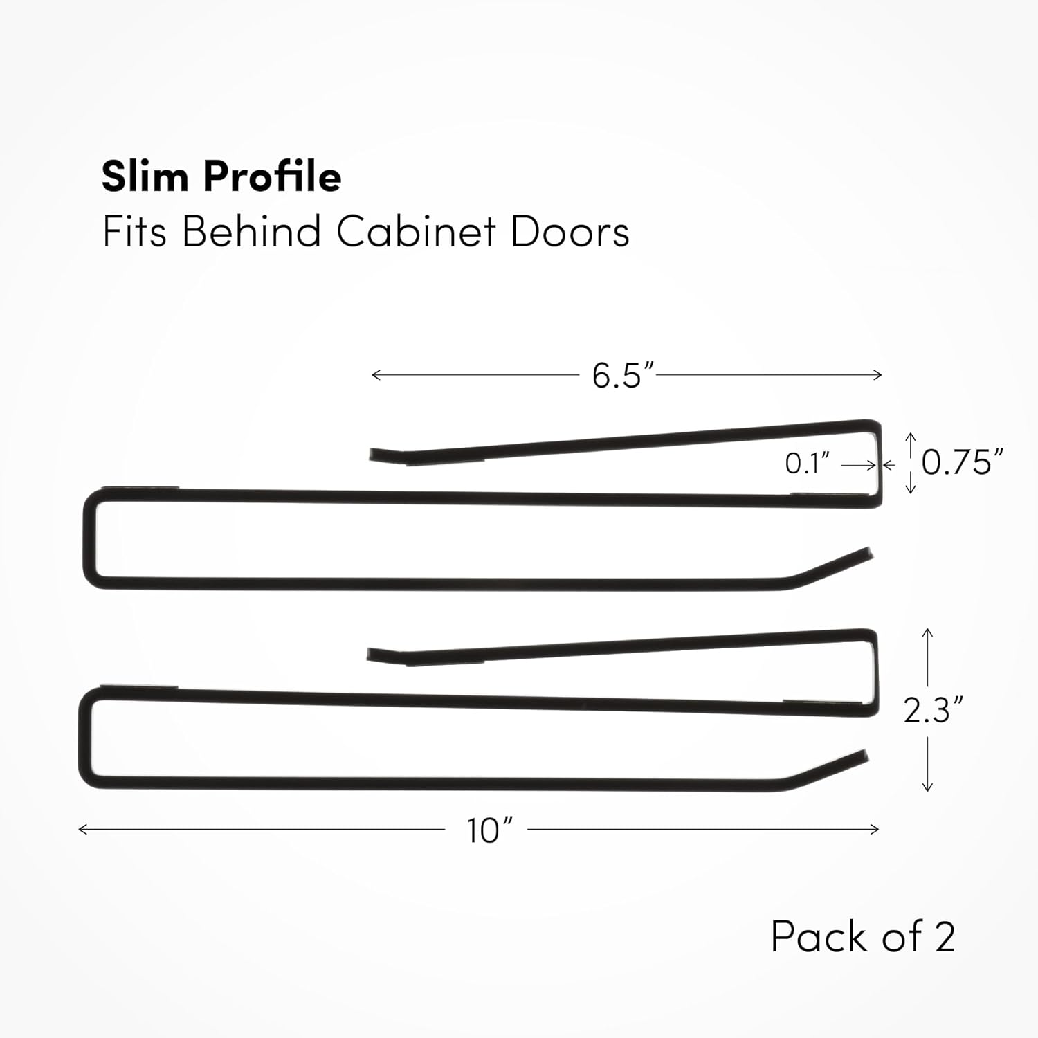 Coffee Mug Hanger for Cabinet, Clip-On Shelf, for Cups, Utensil, Tumbler Lid, Screwless Install (Pack of 2), Fits Shelves up to 3/4"