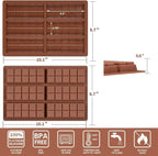 Chocolate Bar Mold, Dubai Chocolate Bar Mold Deep Silicone Break-Apart Chocolate Mold Nonstick Thick Candy Mould for Dubai Pistachio 1 Pack（10 Snap）