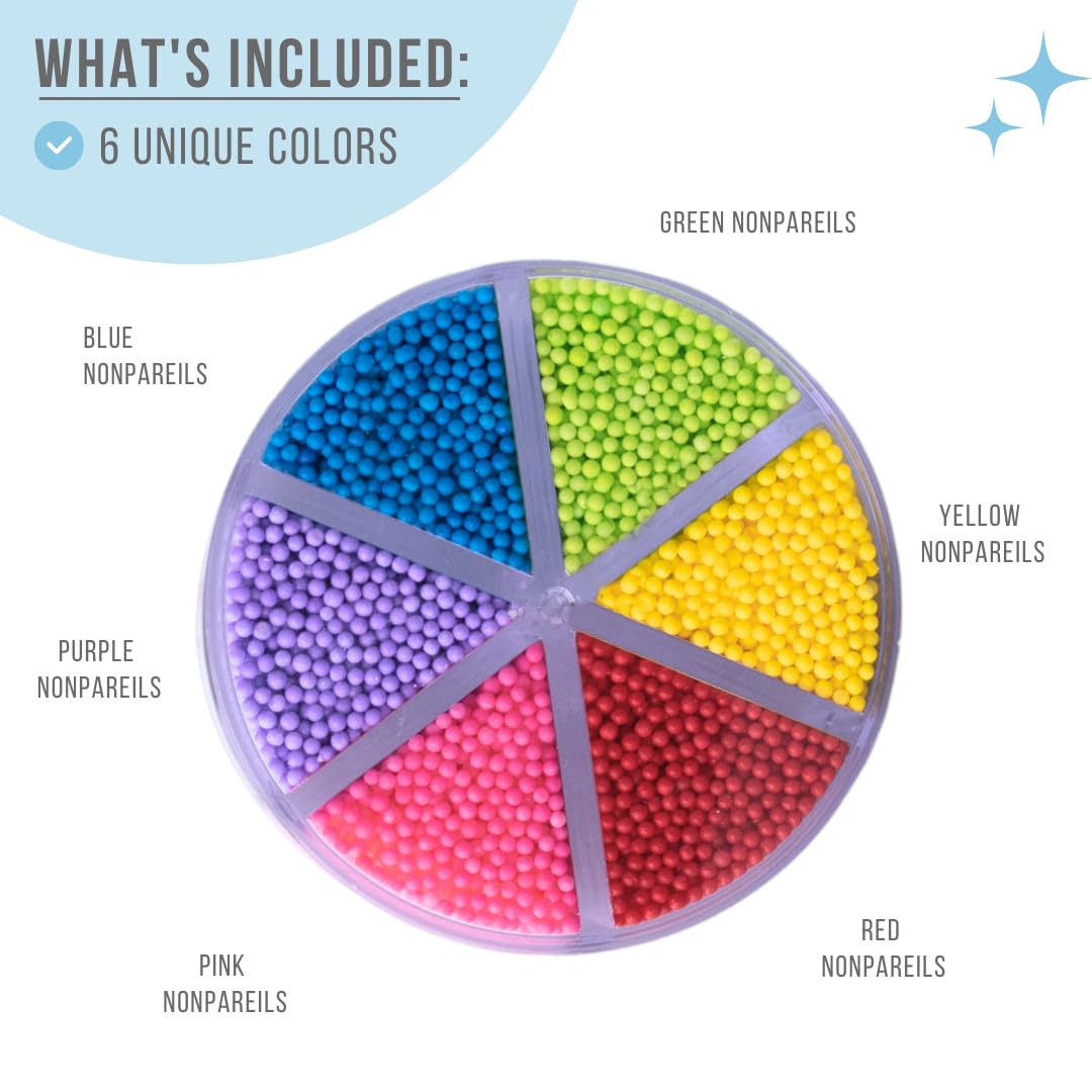 Sweets Indeed Sprinkles, Edible Sprinkle Mix, Perfect for Cake Decorations, Baking, Ice Cream, Cookies, Cupcake Topper (Rainbow Nonpareils)