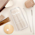 SANDJEST Best Friend Glass Can, Besties Definition Cup with Lid & Straw, Iced Coffee Aesthetic Cups, Gift for Christmas Birthday Mother Day, Gifts for Women Friends Sisters, 16oz