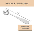 1PCS 1tsp(1/3tbsp, 5 ml) Single Measuring Spoon, Stainless Steel Individual Teaspoon, Metal Measure Scoop with Gift Box