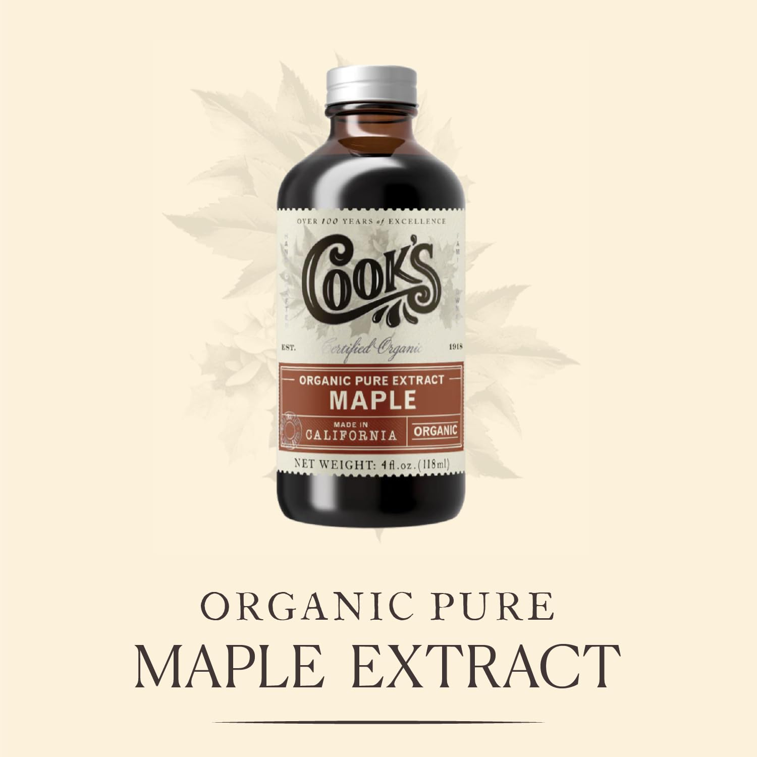 Cook's, Organic Maple Extract, Premium Maple Sap from Vermont's Finest Maple Trees, 128 Ounces (1 Gallon)
