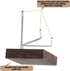 Wenqik 4 Pcs Crystal Display Stand Adjustable Metal Arms Small Rock Display Stand with Wooden Base Geodes Rock Agate Mineral Easel Holder for Collectibles(2.56 x 2.56 x 4.33 Inch)