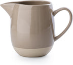 famiware Milkyway 13oz Creamer with Handle, Ceramic Coffee/Milk/Sauce/Serving/Salad Pitcher Jug, Stoneware Maple/Syrup Dispenser, Milk Frother Cup, Microwave and Dishwasher Safe, Cinnamon Brown