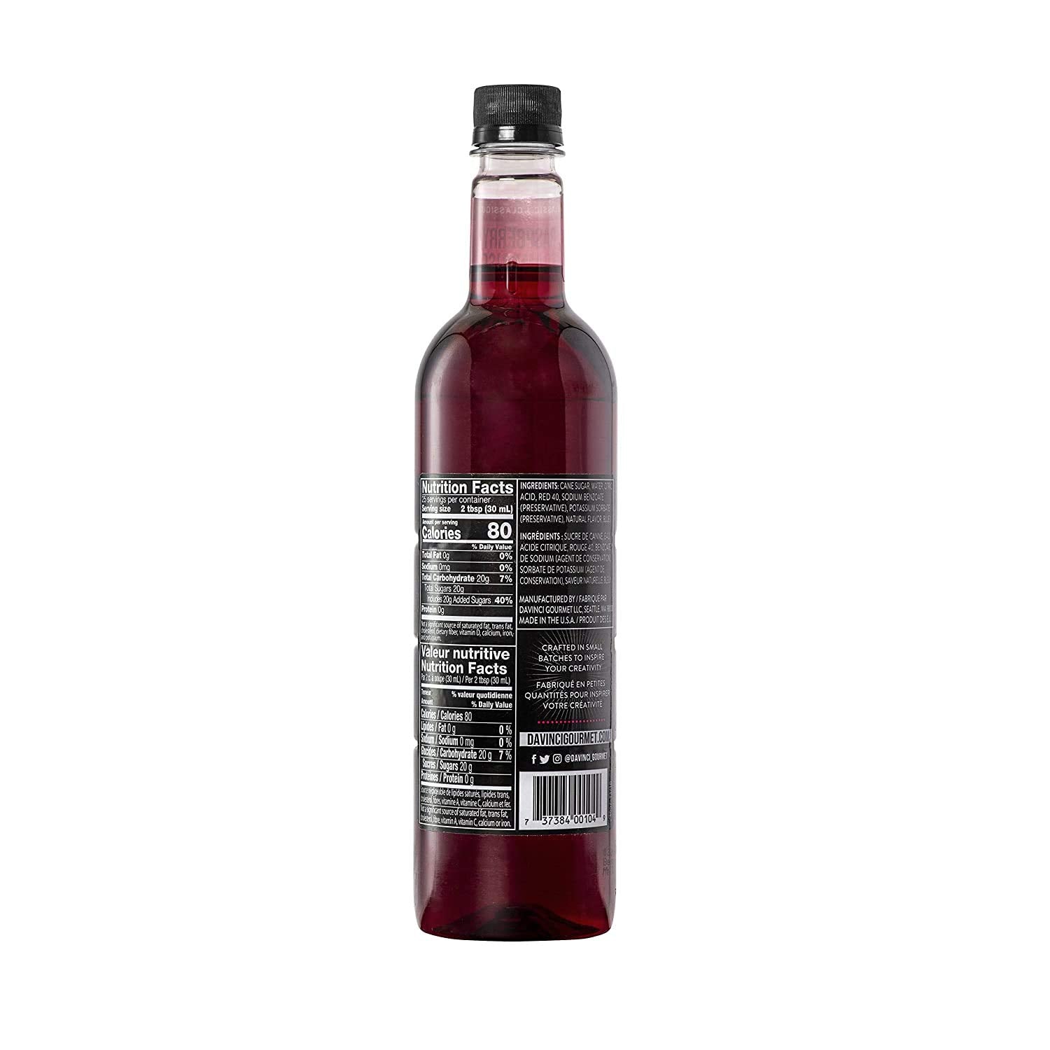 DaVinci Gourmet Classic Raspberry Syrup, 25.4 Fluid Ounces (Pack of 4)