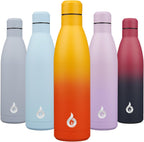 BJPKPK 25oz Insulated Stainless Steel Water Bottles Reusable Metal Travel Sports Water Bottle Keep Cold and Hot,Sunset Orange
