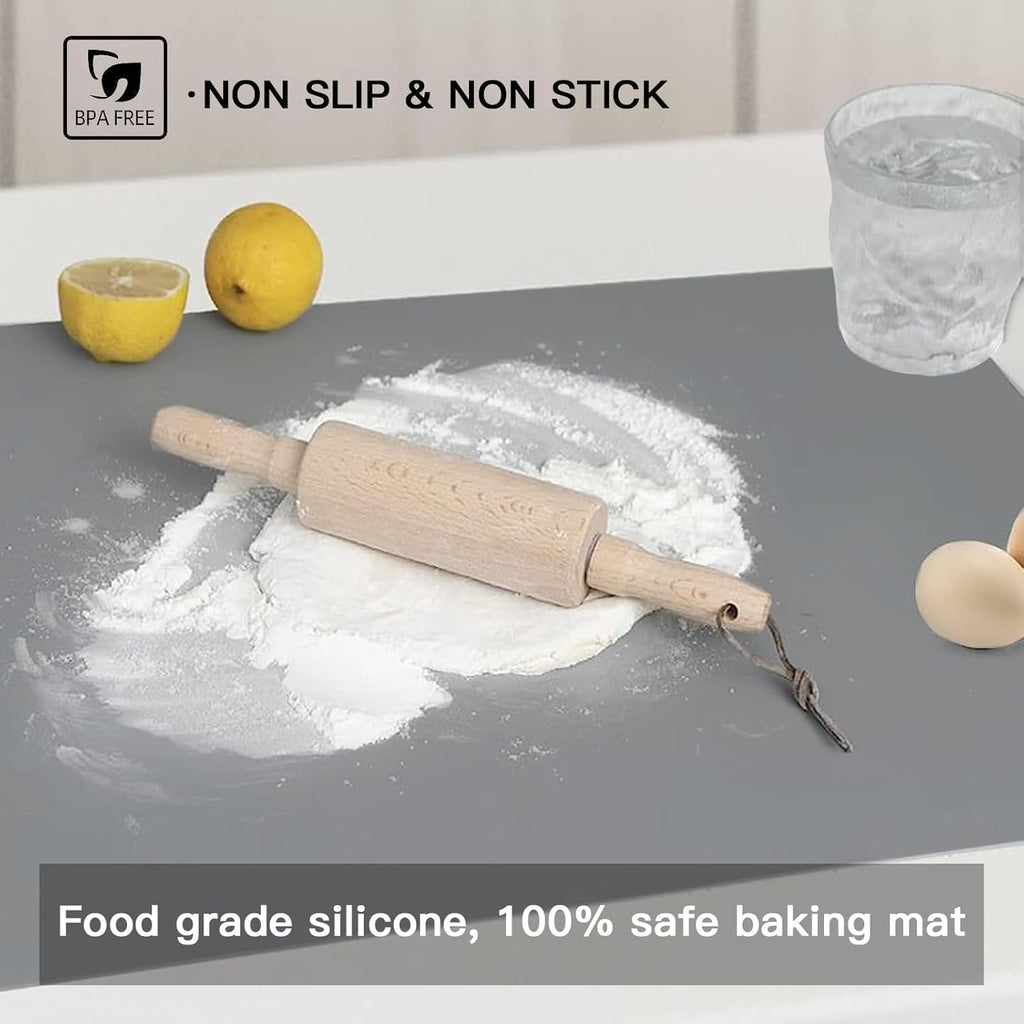 Silicone Mats for Kitchen Counter, 47.3"x23.6"x0.08" Largest Heat Resistant Mat Kitchen Island 2MM Thick Waterproof Countertop Protector Mat Nons-slip Extra Large Counter Mat (Light Gray)