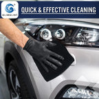 GLIMGLINT Black Microfiber Cleaning Cloth, 150 Pack Microfiber Towels for Cars, Lint Free, Scratch-Free, Highly Absorbent, Reusable Cleaning Rags for Car, Household, Shop Towels 14"X12"