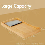 GOBAM Bamboo Extra Large Ottoman Tray, 26 x 15 inches - Wooden Tray for Dining Table & Parties, Serving Tray with Handles for Food, Cheese, Snacks, Tea, Coffee & Wine