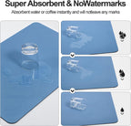 Dish Drying Mat for Kitchen Counter | Coffee Bar Mat for Countertops | Heat Resistant Drainer Mat with Non-slip Rubber Backed | Hide Stain Kitchen Absorbent Draining Mat | Blue 18"x32"