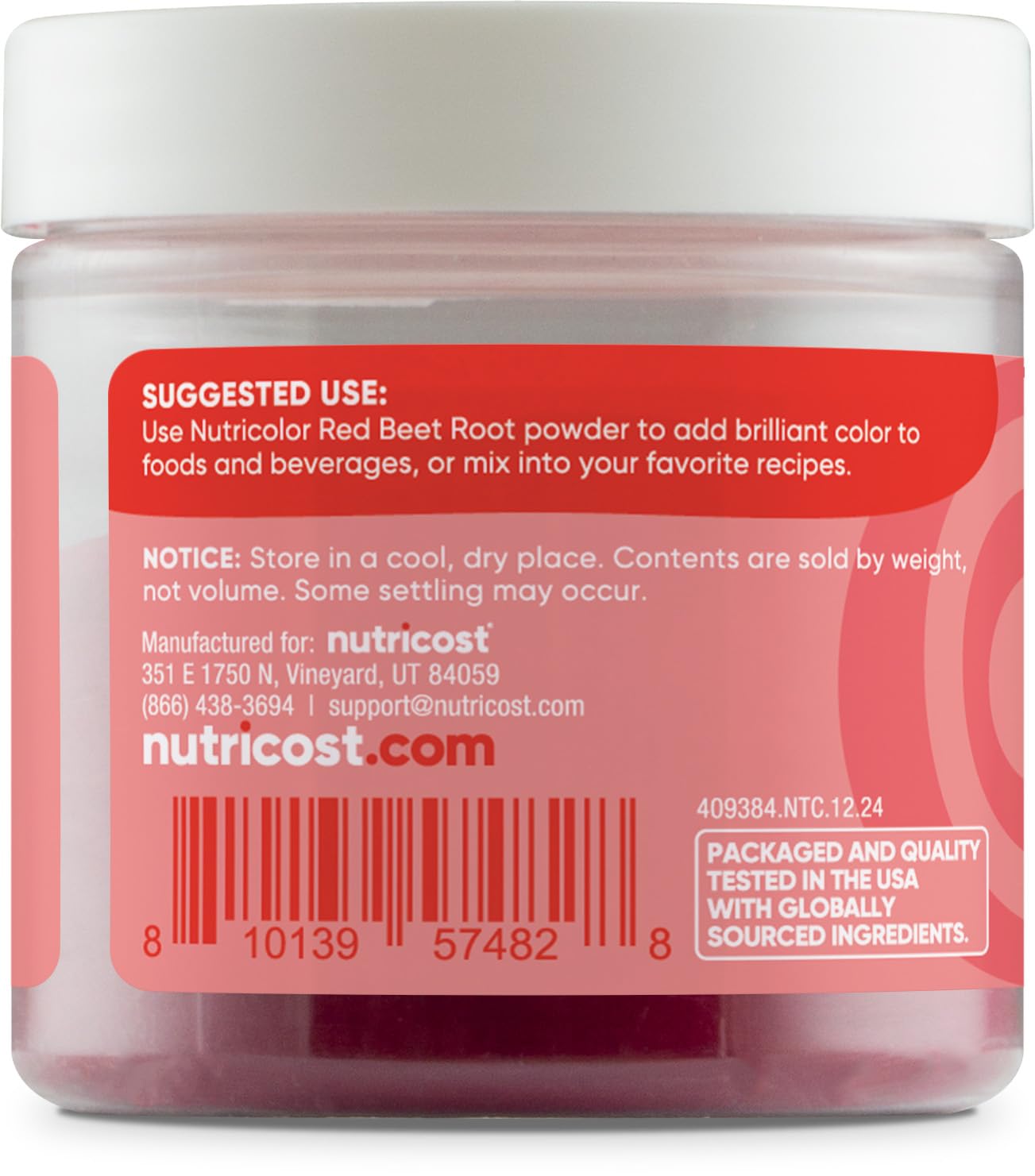 Nutricost Red Plant Based Food Coloring From Beet Root Powder (75 Servings) - Nutricolor Color Alternative For Food & Beverages