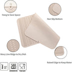 Silicone Dish Drying Mat for Multiple Usage,Easy clean,Eco-friendly,Heat-resistant Silicone Mat for Kitchen Counter or Sink,Refrigerator or Drawer Liner Tapioca 4XL 32 inches x 18 inches