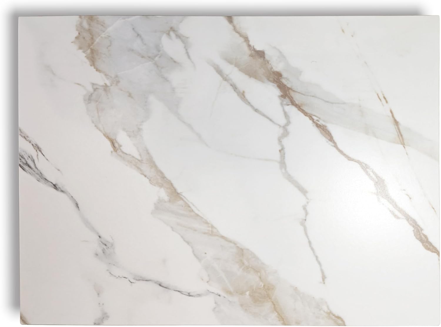 Multi-Purpose Pastry Marble Design Stone Tray Cutting Board Slab 16” x 12” With Non-Slip Feet,Stone Cheese Pastry Board,Marble Serving Tray, Heat Resistant, Easy To Clean(G12, 16 * 12)