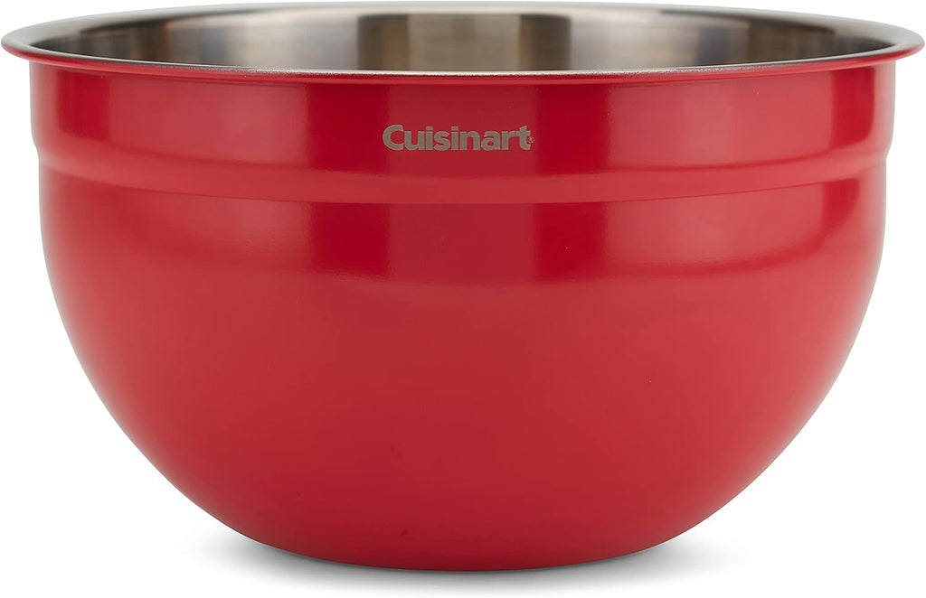 Cuisinart CTG-00-SMB Stainless Steel Mixing Bowls with Lids, Set of 3, Red