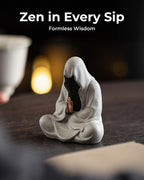 Ceramic Zen Figurine Faceless Tea Pet - Kung Fu Tea Set Accessories, Japanese Decor for Home, Asian Meditation Statue