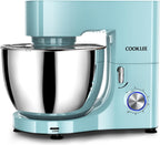 COOKLEE Stand Mixer, 9.5 Qt. 660W 10-Speed Electric Kitchen Mixer with Dishwasher-Safe Dough Hooks, Flat Beaters, Wire Whip & Pouring Shield Attachments for Most Home Cooks, Blue