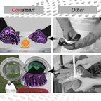 Comsmart BBQ Gloves, 1472 Degree F Heat Resistant Grilling Gloves Silicone Non-Slip Oven Gloves Long Kitchen Gloves for Barbecue, Cooking, Baking(Purple)