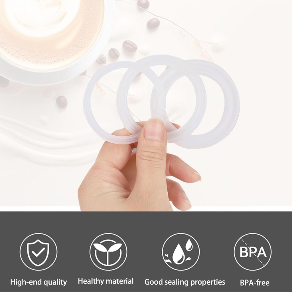 2 Pcs Filter with 3 Pcs Silicone Gasket Seals for 6 Cup Stovetop Espresso Coffee Maker Replacement Parts for Big Tummy and Straight Stainless Steel Moka Pot