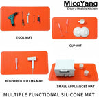 Silicone Dish Drying Mat for Multiple Usage,Easy clean,Eco-friendly,Heat-resistant Silicone Mat for Kitchen Counter or Sink,Refrigerator or Drawer Liner Orange 5XL 36inches x 18inches