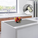 2MM Thick Silicone Countertop Mat, 35.4"x 23.6" Silicone Mats for Kitchen Counter, Nonslip Heat Resistant Mat, Large Kitchen Counter Mats, Waterproof Countertop Protector, Light Gray