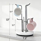 360° Rotated Mug Holder Tree, Coffee Cup Holder with 6 Hooks