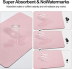 Dish Drying Mat for Kitchen Counter | Coffee Bar Mat for Countertops | Heat Resistant Drainer Mat with Non-slip Rubber Backed | Hide Stain Kitchen Absorbent Draining Mat | Pink 16"x18"
